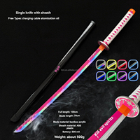 Prix de gros d'usine 104CM Épée de jouet lumineuse LED en bambou et acrylique, style samouraï japonais, Demon Slayer, pour cosplay