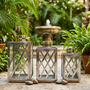 Wholesale A.K Handicrafts Stainless Steel Metal Candle Holder Lanterns Handmade Durable Custom Sizes for Home Outdoor Decoration - Product Image 1