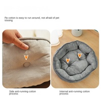 Coussin d'hiver rond en peluche courte pour chats et chiens de taille moyenne/petite