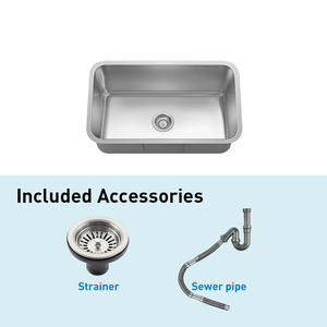 CUPC Moderno Rectangular Casa de campo Undermount <span class=keywords><strong>Art</strong></span> Sink Deep Single Bowl 304 Fregadero de cocina de acero inoxidable para restaurante Bar - Product Image 2