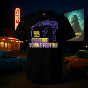 Camiseta retro de los años 70 con diseño de criaturas, camiseta promocional negra para hombre - Product Image 3