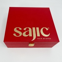 Logo personnalisé MDF en bois rouge en cuir Oud arabe femme coffret de parfum coffrets emballage de parfum de luxe avec Led
