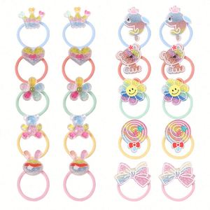 Accesorios para el Cabello de Bebés y Niñas, Estilo Europeo Americano, con Corona y Flores, de Tela, con Lazo de Dibujos Animados, No Dañan el Cabello - Product Image 1