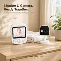 Nouvelle caméra de surveillance pour bébé intelligente avec vision nocturne, grand écran de 4,5 pouces, détection des pleurs, alarme, interphone bidirectionnel, surveillance des enfants par IA