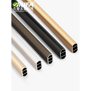 Jiufa Thickened Aluminum Wardrobe Hanging Rod With Flange Stripe Smooth Finish For Closet <b>Clothes</b> <b>Rack</b> - Product Image 1