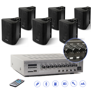 Bộ khuếch đại trộn 70V/100V với độ trễ tiếng vang Bộ Loa Treo Tường 2 Chiều Hệ thống âm thanh nhà thờ Hồi giáo hoàn chỉnh - Product Image 2