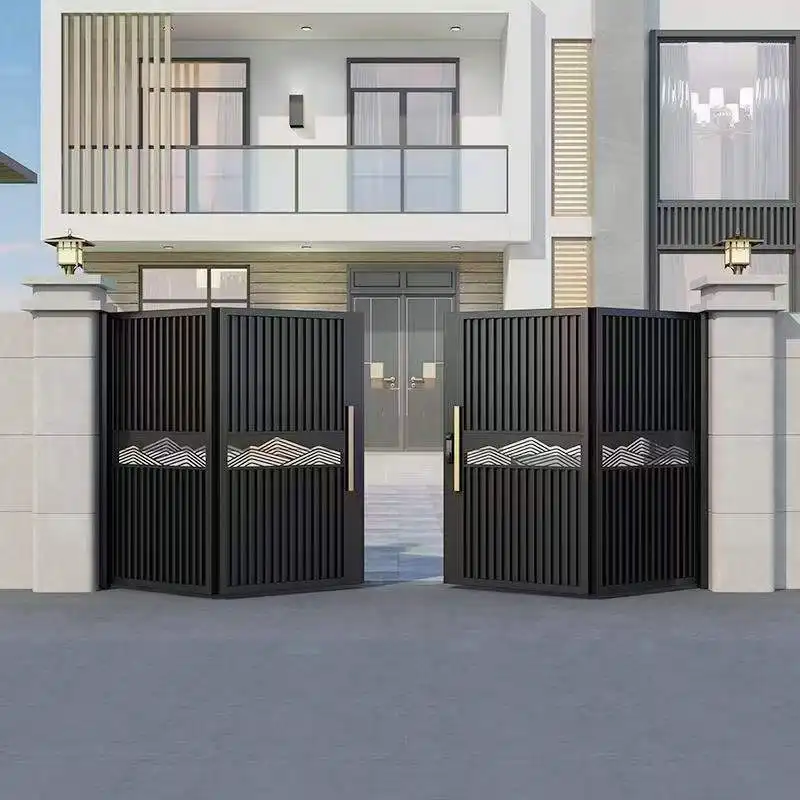 Villa de lujo Modern Manor Puerta de hierro casa puerta principal diseños puerta corredera motor Puertas de aluminio