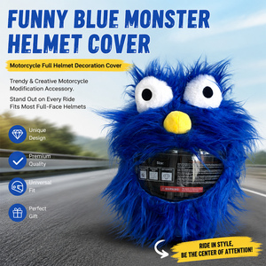 Funda <span class=keywords><strong>de</strong></span> Casco <span class=keywords><strong>de</strong></span> Invierno Anti-UV <span class=keywords><strong>de</strong></span> Peluche Azul con Diseño <span class=keywords><strong>de</strong></span> Monstruo para Motociclismo, Fiestas, Cosplay y Decoración Personalizada - ¡Venta Caliente Transfronteriza! - Product Image 2