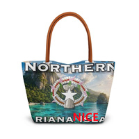 Sac fourre-tout en polyester de haute qualité avec impression Saipan Splash personnalisée, poignée en PU, idéal pour un usage quotidien multi-scènes et la préparation de cadeaux de vacances
