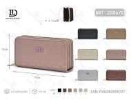 Portafoglio da donna con doppia cerniera, grande, in microfibra, con scomparti per carte, stile semplice - Product Image 1