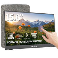 Monitor Portabel Sentuh 15.6 Inci FHD Ultra Tipis Ringan Layar Perjalanan Plug and Play Koneksi Kompatibel Dengan Konsol Game