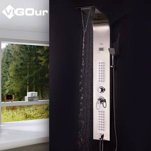 Columna de Ducha Moderna de Pared con Acabado Cromado para Hoteles, con Efecto Lluvia, Alta Presión, Triple Salida de Agua y Barra Deslizante - Product Image 5