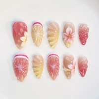 Faux ongles en ABS à presser, forme amande moyenne, design tendance Y2K argenté pour femmes, parfaits pour les fêtes - Vente chaude