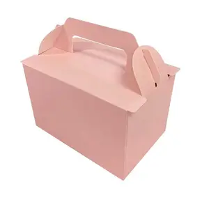 Factory Custom Food Packaging For Cake Custom Long Cakes Packing Pink Cake Box With Handle