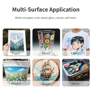 KHY ujung kuas akrilik 48 warna, spidol permanen warna ganda batu 48 warna tahan air Tips halus untuk melukis kaca - Product Image 6