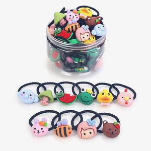 Top and Top-bande élastique en caoutchouc, série de fruits en résine cristal, attaches de cheveux pour filles, accessoires pour cheveux pour enfants, 20 pièces - Product Image 3