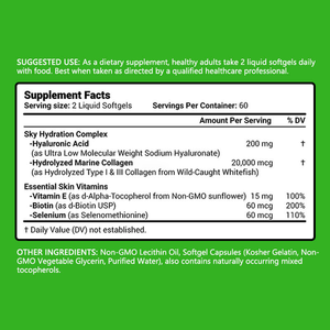 Gélules d'acide hyaluronique à très faible poids moléculaire avec collagène pour une peau saine et favoriser la santé des articulations - Product Image 2