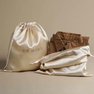 Custom Rose Gold Satin Dust Silk Bag for Handbag Hair Lingerie Packaging Gift Jewelry <b>Drawstring</b> Satin <b>Pouch</b> - Product Image 6