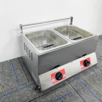 Friteuse à gaz commerciale 2 réservoirs 2 paniers friteuse industrielle nouveau modèle friteuse friteuse 12L frites de pommes de terre