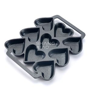 9 Mallen Gietijzeren Hartvormige Eipan Gesmolten Glazen Hartvormen Hartvormige Cakevormen - Product Image 5