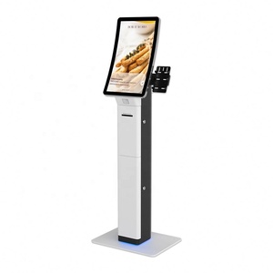 Custom Led <b>Light</b> Stripe Colomn-bottom/screen 23.6/32 Inch Curved Screen Digital Menu Boards Mobile Ordering Kiosk - Product Image 1