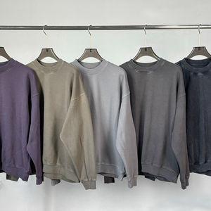 Diseñador personalizado hombres peso pesado 420 Gsm hombro caído 100% algodón francés Terry cuello redondo lavado sudaderas para hombres mujeres - Product Image 1