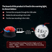 Alarme sonore et lumineuse à capteur micro-ondes, sirène sonore et visuelle USB avec stroboscope pour usage extérieur