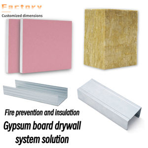 Solution de cloison en plaques de plâtre imperméables à vente directe, ignifuge, face en papier ordinaire, résistant à l'humidité, pour la maison - Product Image 3