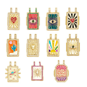 Fashion Pendant Necklace 18k Copper Electroplated Evil Eye Geometric Design Unisex Jewelry Fall 2024 Yiwu Origin - Product Image 1