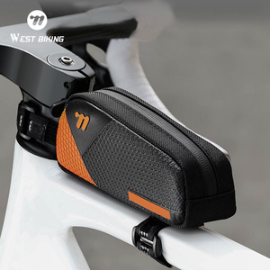 Sacoche de vélo WEST BIKING en cuir PU imperméable pour tube supérieur, légère, pour VTT et vélo de route, sans frottement sur les jambes - Product Image 1