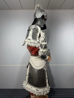 Armure complète de général chinois de la dynastie Ming, écailles argentées blanches, pour reconstitution historique, costume de cosplay, écailles métalliques pour homme