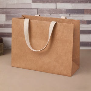 Boutique Foldable Paper Bags Luxury Kraft Paper Tote Bag with Your Own logo Luxury Paper Bag Customizable Paper Bags - Product Image 4