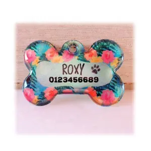 개를위한 투명 개 태그 칼라 애완 동물 ID 장식 맞춤 개 태그 - Product Image 1