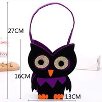Fabrieksgemaakte Halloween kinder grappige synthetische vezel vilt snoepzak bedrukking geen model 958 Uil Heks Ontwerpen Pompoen Tovenaar
