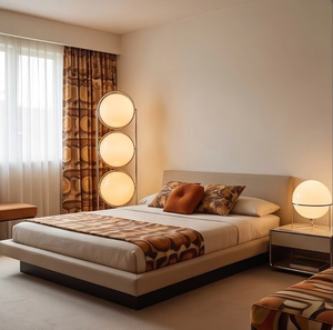 Nordischer Stil Stoffschirm Modernes Design Einfache Hängelampe Kreative Stehlampe für Esszimmer Treppenhaus für Kunstdekorationen - Product Image 5