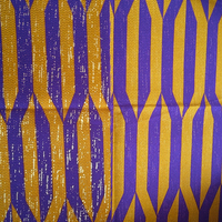 Grosir Pabrik Kain Kente Golden Ankara 6 Yard Katun Tenun Batik Carded Berat Sedang Polos Organza Untuk Pakaian Warna Emas Afrika