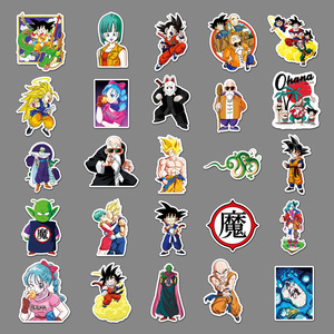 50 autocollants décoratifs en PVC imperméables pour bagages, fenêtres de voiture, ordinateurs portables, DRAGON <span class=keywords><strong>BAII</strong></span> Z Son Goku Vegeta Buu Bulma, autocollants de dessins animés, autocollants d'anime - Product Image 4