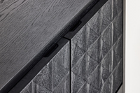 Meubles contemporains sur mesure de haute qualité, noir mat, nouveau meuble de rangement à quatre portes en pin et chêne, meubles en bois massif naturel