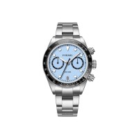 Luxuriöse Herren-Businessuhr mit Chronograph, Quarzwerk, Wasserdicht, Edelstahl 20mm Armband, Leder-/Silikonband