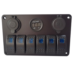 12V 6 gang LED Rocker bảng chuyển đổi với bộ sạc nhanh cho Auto Car <span class=keywords><strong>RV</strong></span> xe tải thuyền - Product Image 3