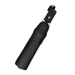 Parapluie automatique à 3 plis avec logo personnalisé, coupe-vent, protection UV, revêtement noir, renforcé, compact, cadeau d'affaires, parapluie de voyage - Product Image 2