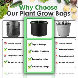 Heavy Duty Thickened Nonwoven China Garden Pot Aeration Fabric <b>Nursery</b> Gardening Pots Plant Grow <b>Bag</b> With Reinforced Handles - Product Image 6