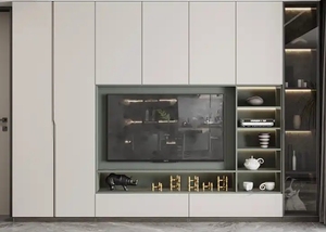 ทีวีตั้งพื้นไม้จริงสุดหรูทันสมัยติดตั้งบนผนังทั้งชิ้นสำหรับห้องนั่งเล่นห้องนอนหรือโรงแรม - Product Image 5