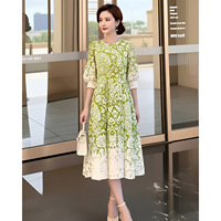 Robe longue plissée Miyake - Robe imprimée confortable et respirante, idéale pour la danse, avec taille naturelle et design romantique