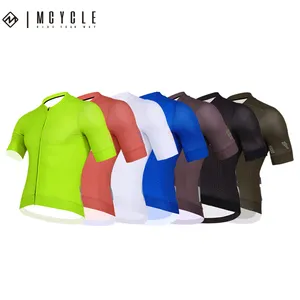Mcycle – maillot de cyclisme à manches courtes pour hommes, vêtement de sport personnalisé, impression par sublimation, couleur unie, vélo pro