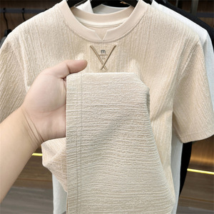 Camiseta de Manga Corta para Hombre, Cuello Redondo, Algodón, Casual, Clásica, Lisa, de Alta Calidad, en Oferta - Product Image 5