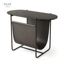 Table d'appoint moderne en métal gainé de cuir en bois massif pour villa, salon ou hôtel, meubles de maison