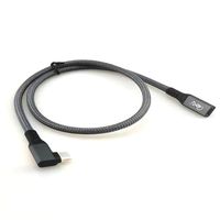 Nouveau produit avec tresse manches type C Mâle à C Femelle USB4.0 Câble 100W 40Gbps Compatible avec USB3.0 câble