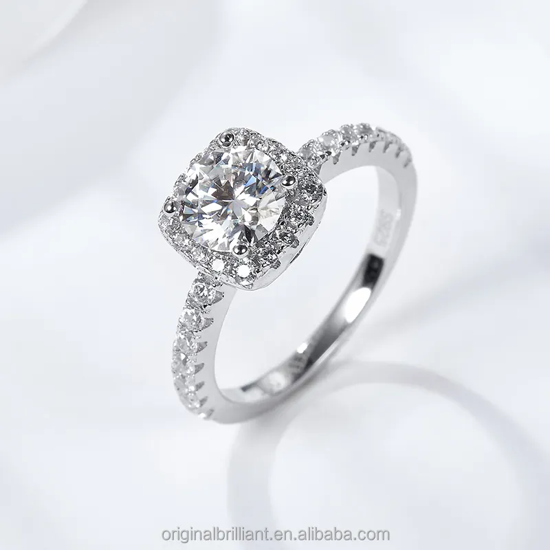 Starsgem women jewelry 0.5CT 1.0CT 2.0CT 3.0CT D VVS Moissanite 925 Sterling Silver Engagement Ring