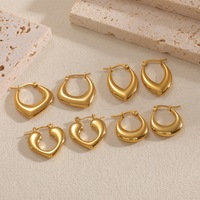 Anting Wanita Mewah Berlapis Emas Stainless Steel Desain Bunga Gaya Eropa Amerika Anting Stud Modis